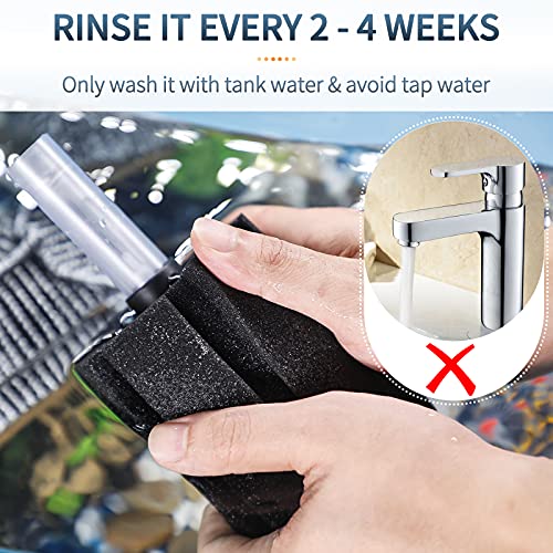 Image of Pawfly Aquarium Bio Sponge Filter Quiet Fish Foam Filter with Airline Tubing Suction Cups Check Valve Connectors and Control Valve Accessories for Betta Fry Shrimp Fish Tank up to 50 Gallon