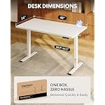 FLEXISPOT EN1 One-Piece Standing Desk, 48"x24" Seamless Desktop Electric Height Adjustable Desk for Home Office, Multi-Monitor Setups & Easy Assembly, White - Image 3