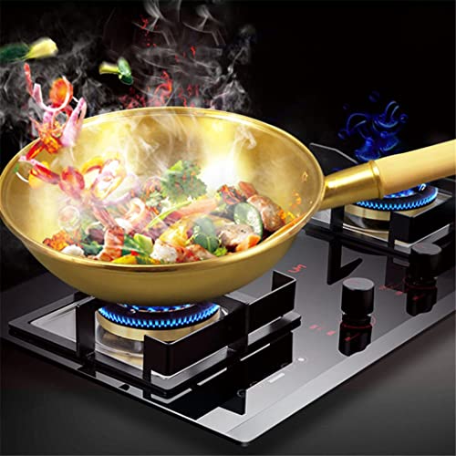 Wok de cobre con mango de madera 32 cm miniatura 2