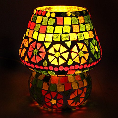 Image of Handcrafted Colourful Design Mosaic Table Glass lamp