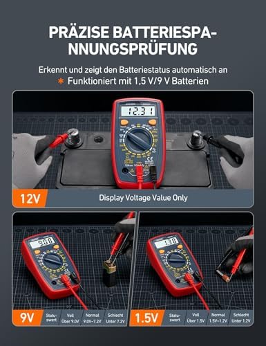 Bild 4 - AstroAI Digital Multimeter voltmeter strommessgerät Tester Messung von AC/DC Spannung, DC Strom, Widerstand, Diode, Kontinuität Messinstrument mit großes LCD-Anzeige und Hintergrundbeleuchtung,Blau