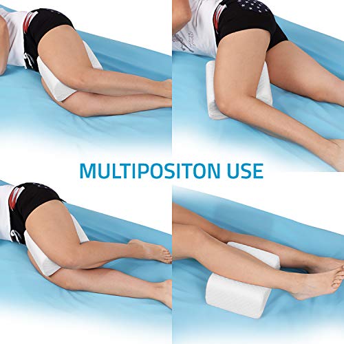 Abco Tech Memory Foam Knee Pillow | Leg Wedge Pillow For Back Pain, Side Sleeper Pillow, Pregnancy, Spine Alignment, And Pain Relief | Breathable And Comfortable Contour Pillow With Washable Cover #TOP7