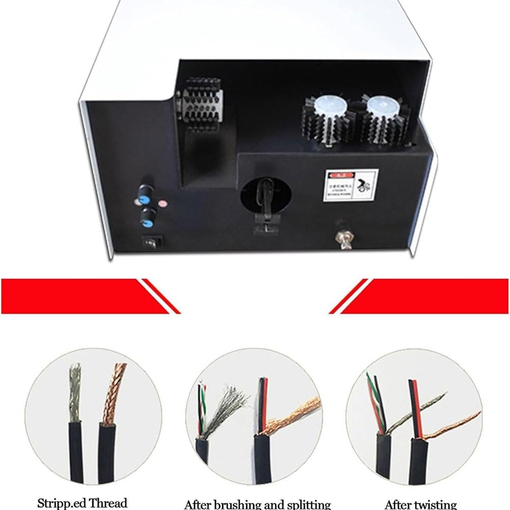 Máquina de torsión de alambre: herramienta automática de pelado, pelado y corte de cables con separación ajustable de 60 mm, cepillado trenzado de tres cepillos para una torsión eficiente