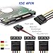 MEIRIYFA 4 Pin IDE Power Supply Y Splitter Cable, LP4 IDE 4 Pin Male to 3 Female Adapter Extension Cable for Computer IDE Hard Drives (2Pack, 20cm)