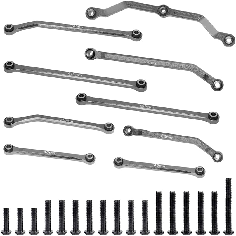 High Clearance Links Set Aluminum Steering Linkage for TRX4M Upgrades Parts 1/18 RC Crawler Car-Navy Blue