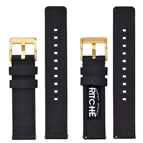 Image of Ritche Christmas Gift Canvas Vintage Quick Release Watch Band 18mm 20mm 22mm 24mm Replacement Watch Straps for Men Women, White Elephant Gifts, Stocking Stuffers for Men, Father's Day gifts