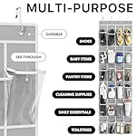 Simple Houseware 24 Pockets - Crystal Clear Over The Door Hanging Shoe Organizer, Gray (64'' x 19'') - Image 5