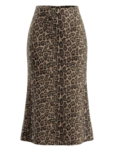 Allegra K Leopard Skirt for Women's Y2K Elastic High...