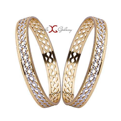 Delicate Rhodium Plated Bangle Set Jewellery For Girls
