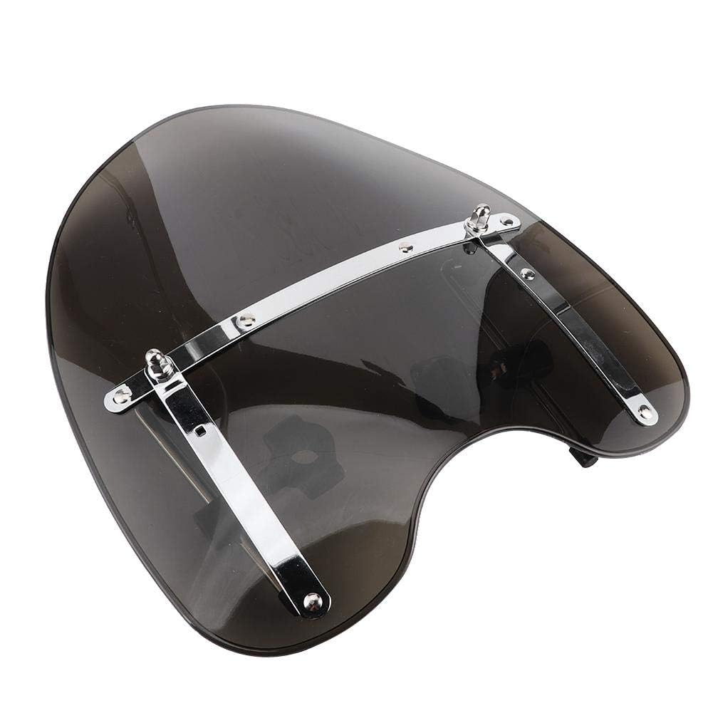 Parabrezza universale per moto, attacco manubrio regolabile a 360 ° 22-25mm adatto (fumoso)