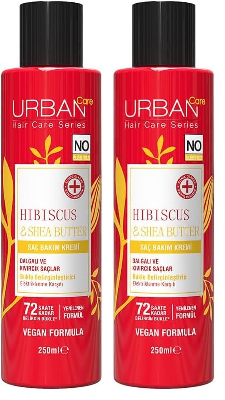 Urban Care Hibiscus & Shea Butter Kıvırcık ve Dalgalı Saçlara Özel Saç Kremi 250ml (2 paketi)