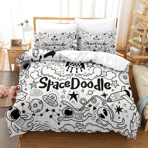 Parure de lit king vaisseau spatial microfibri de qualité supérieure 3D - 3