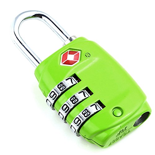 DonDon candado de Viaje TSA Travel Sentry Approved/candado de Equipaje de Color Verde