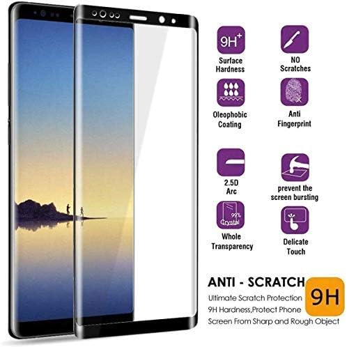 Galaxy Note 8 Screen Protector, (2-Pack) Tempered Glass Screen Protector [Force Resistant up to 11 pounds] [Full Screen Coverage] [Case Friendly] for Samsung Note 8