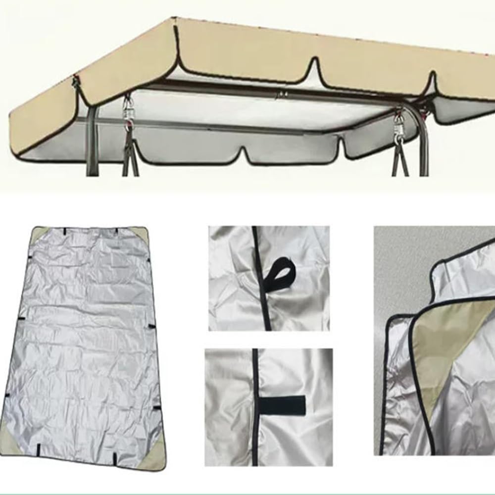 Auvent De Balancelle De Jardin Toit De Rechange Pour Balancelle 2 Et 3 Places Toit De Balancelle De Jardin 142×120cm 195×125cm Toit Pare-Soleil(Black,190x132cm/75x52in)
