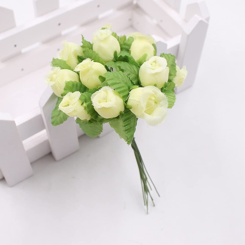 Jasion Bouquet di 12 rose artificiali in seta per casa, ufficio, feste, decorazioni per matrimoni e matrimoni (bianco primaverile