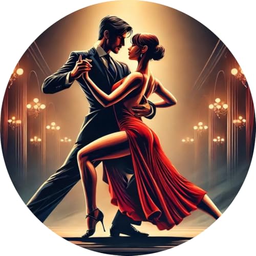 Oblea Comestible Tango para Tarta – Decoración Baile Elegante Papel de Azúcar