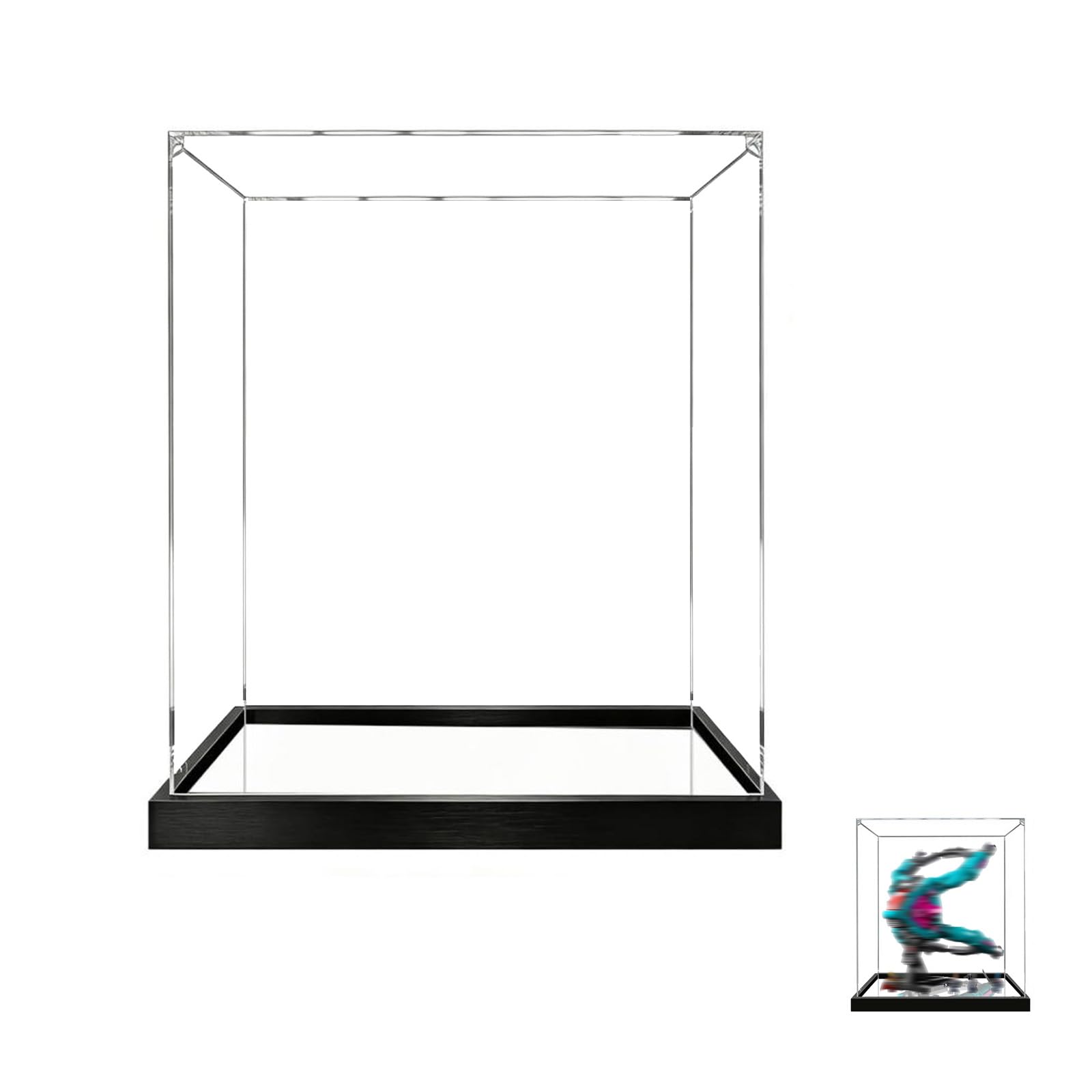 Acrylic Display Case for Lego 76255 Spaceship Model, Dustproof Clear Storage Box, UV Protection Display Box Compatible with 76255 (Model Not Included) (3mm-Mirror Base)
