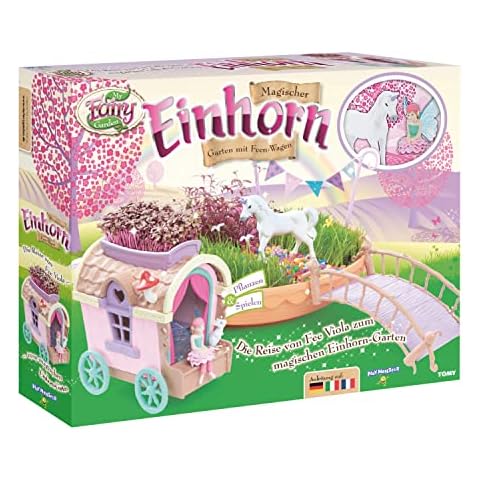 My Fairy Garden E73340 Tomy Einhorn Spielzeugset. Märchenhafter selber Pflanzen. Feen-Garten Set inkl. Grassamen & Wohnwagen, Kreativset Mädchen, Spielzeug für Kleinkinder ab 4 Jahren, Muticoloured Cover