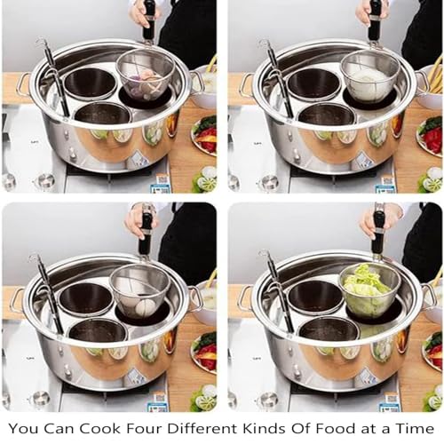 Olla para Pasta - Ollas para Caldo, Acero Inoxidable con colador Incorporado, para Cocina doméstica, Restaurante, Herramienta de Cocina Comercial