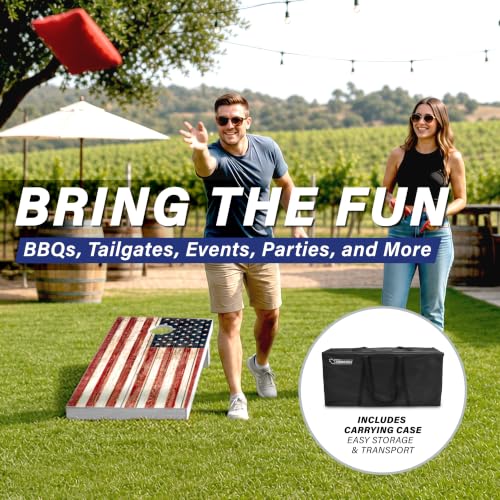 Image of GoSports 4 x 2 ft Regulation Size Wood Cornhole Boards - 10 Vintage Wood Designs (Choose Your Style)
