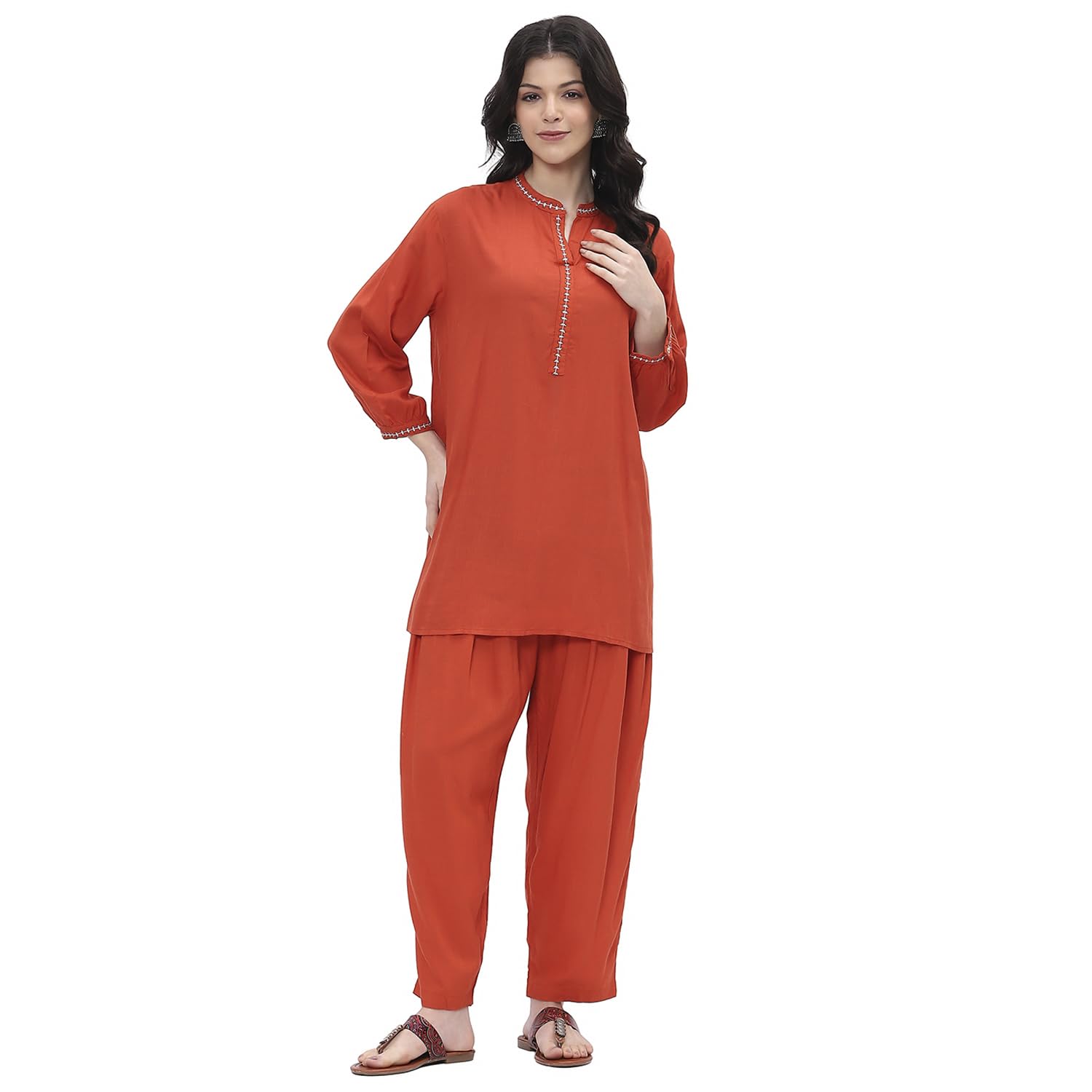 biba Women Straight Solid Co-ord Set-picture-32