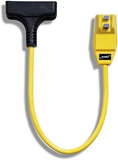 TRC 14880023-6 12/3-Gauge Shockshield GFCI Protected Right Angle Plug Tri-Cord with 3-Outlets, 2-Feet, 15-Amp, Yellow