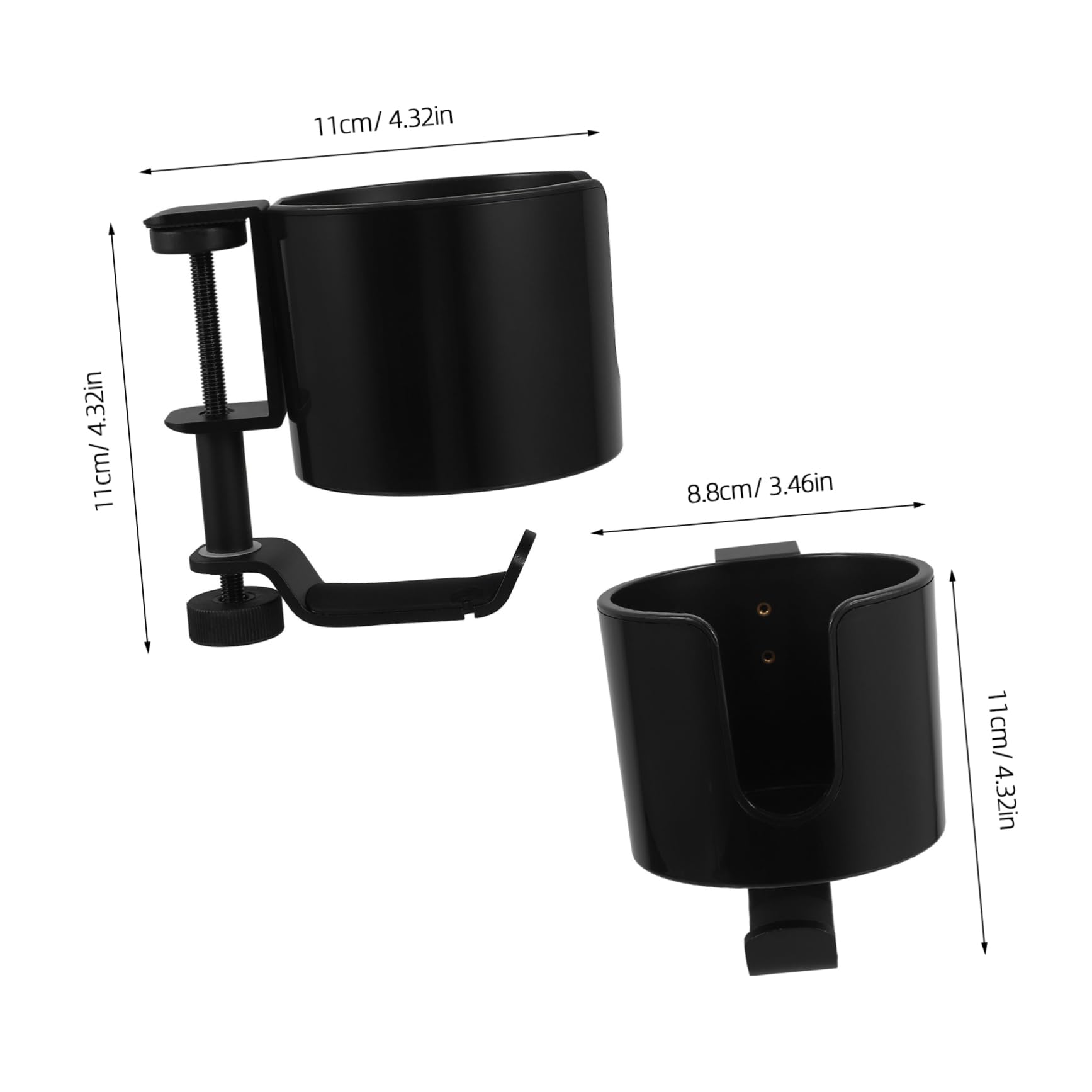 Alipis Portabicchieri da Tavolo Diametro 4 Pollici in Lega di Alluminio e Plastica, Facile da Installare con Gancio Porta Cuffie Rotante per Scrivania e Gaming Desk
