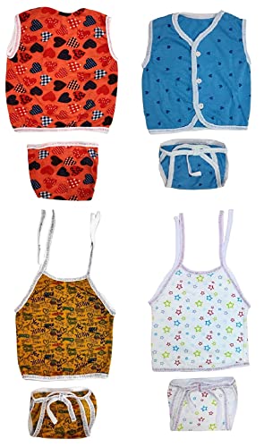 Image of TANGY Hosiery Newborn Baby Boy's and Baby Girls Jhabla Clothing Top Set(Pack of 4)