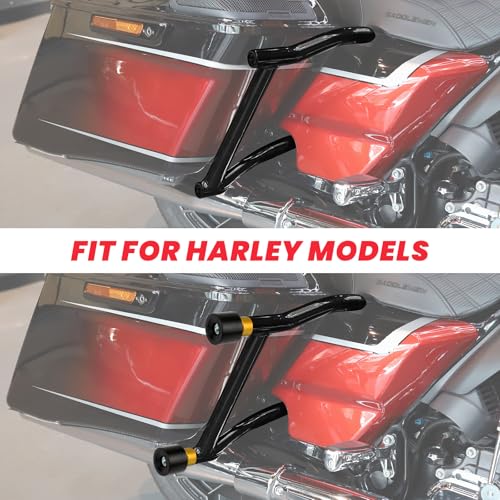 kekykm Motorcycle Engine Guard Saddlebag Guard Crash Bar Decorative wheel Rotatable End Sliders M12 Screw compatible with Harley Davidson Touring Softail Flat Out Tip Over Bar (Orange-End Sliders) by kekykm - Image 7