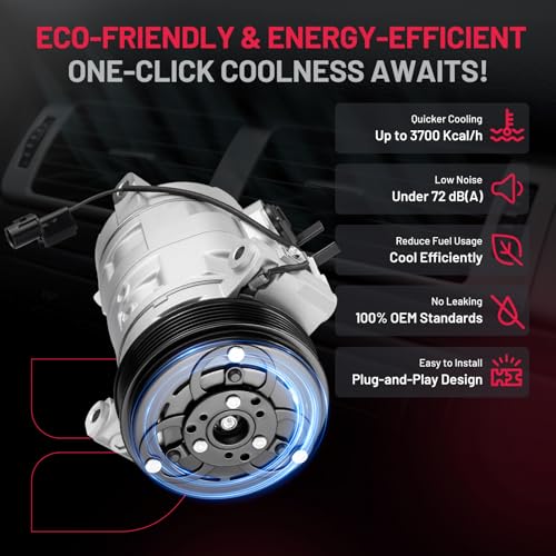 BDFHYK 97484 Air Conditioning A/C Compressor with Clutch Compatible with Jeep Wrangler V6 3.8L 2007 2008 2009 2010 2011