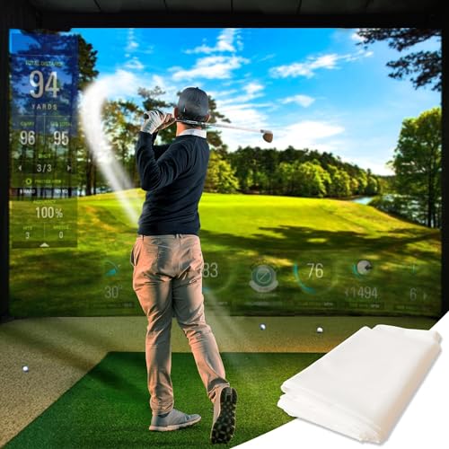 Écran d'impact pour simulateur de golf 3mx4m en tissu blanc isolant - 8