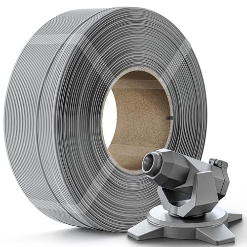 Image of Creality PETG Filament Refill 1.75mm 3D Printer Filament, 1kg (2.2lb) Refilament for Bambu Lab Reusable Spool, Dimensional Accuracy ±0.03mm, Grey