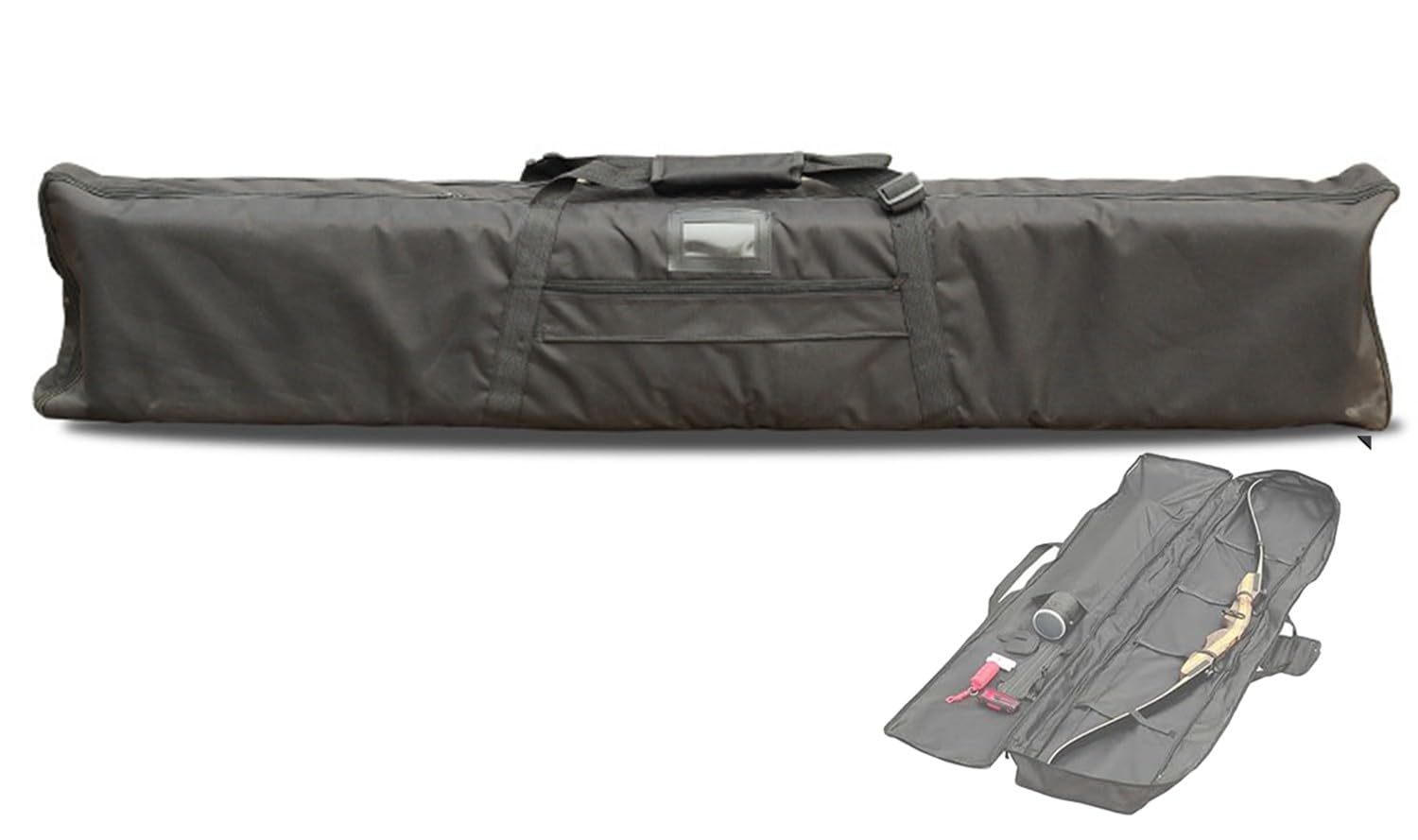 Bolsa De Recurvo Bolsa De Transporte para Arco Lona Resistente Multifuncional Correa Interior Bolsa De Arco Largo Tradicional para Almacenamiento De Accesorios Y Camping Al Aire Libre 59in