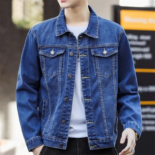 Men's Denim Jackets Multi Pockets Jean Coats Oversized Cargo Jacket2