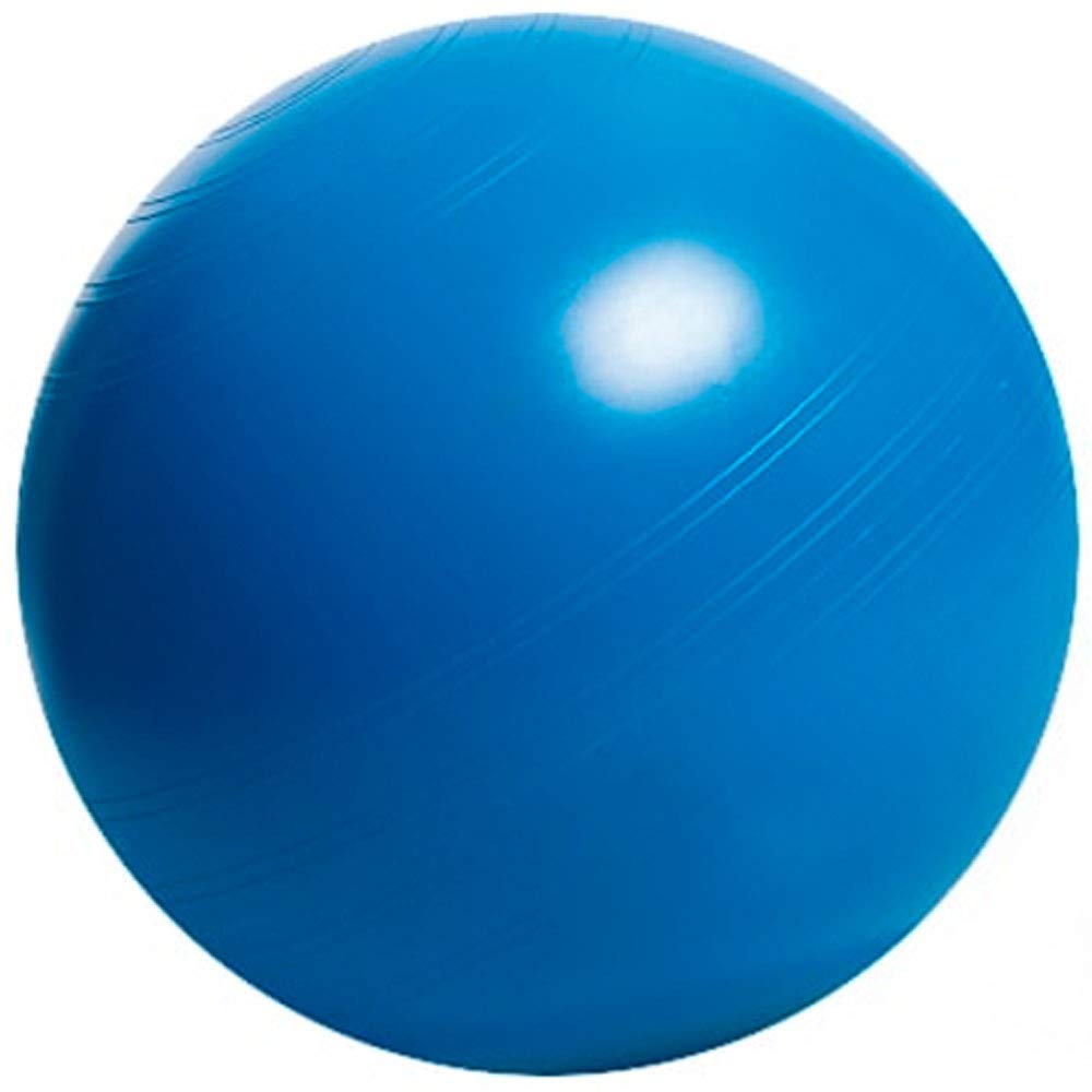Deuser Blue Ball | Gymnastikball mit Ballbezug | Ergonomischer Sitzball für Büro & Fitness | Komfortable Griffe | Stabilitäts-Set bis 300 kg belastbar | Fitness Ball