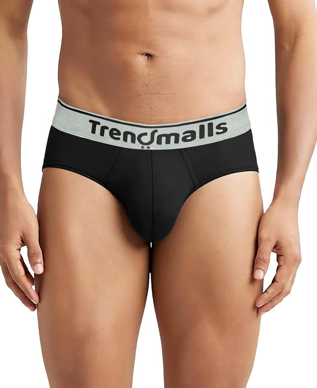 Image of TRENDMALLS Men's Birla Micromodal Regular Fit Solid Men Underwear Briefs with No Marks Waistband