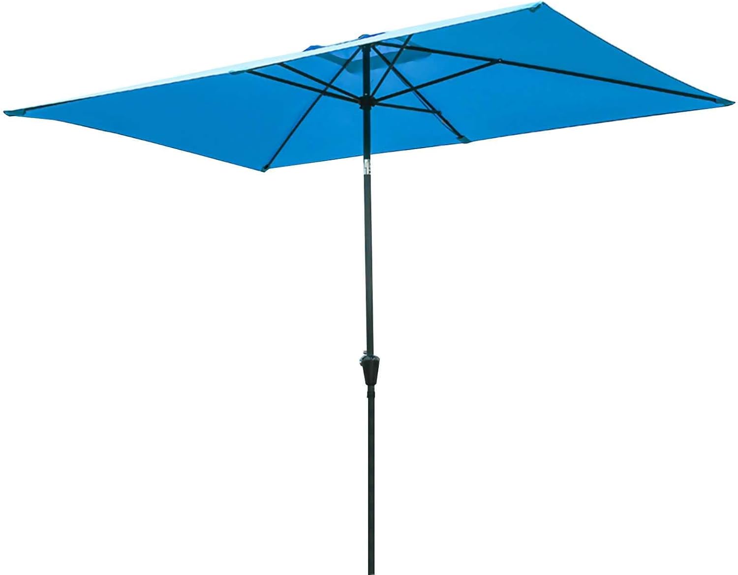 Parasol,Rectangular Patio Umbrella Outdoor Table Market Center Umbrellas with Push Button Tilt for Garden, Lawn & Pool