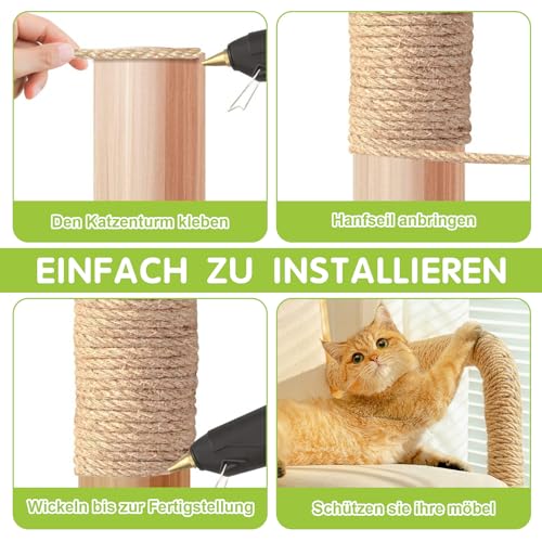 Sisalseil für Kratzbaum, 6MM X 60M Sisalseil, Sisal Kratzbaum Schnur für Katzen, Kratzseil, Haushalt, Garten, DIY, Dekoration