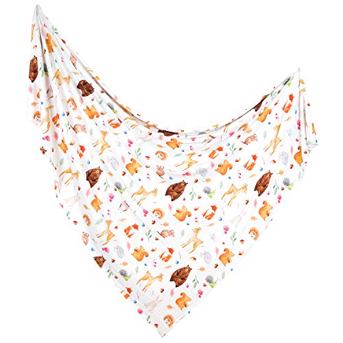 ADDISON BELLE â€“ Swaddle Blanket â€“ Bamboo Soft Baby Blanket for Baby Boy/ Girl â€“ Stretchy Newborn Baby Wrap â€“ Nursery Receiving Blanket â€“ Gender Neutral â€“ 47â€ x 47â€ (Woodland Animals/Fox Print)