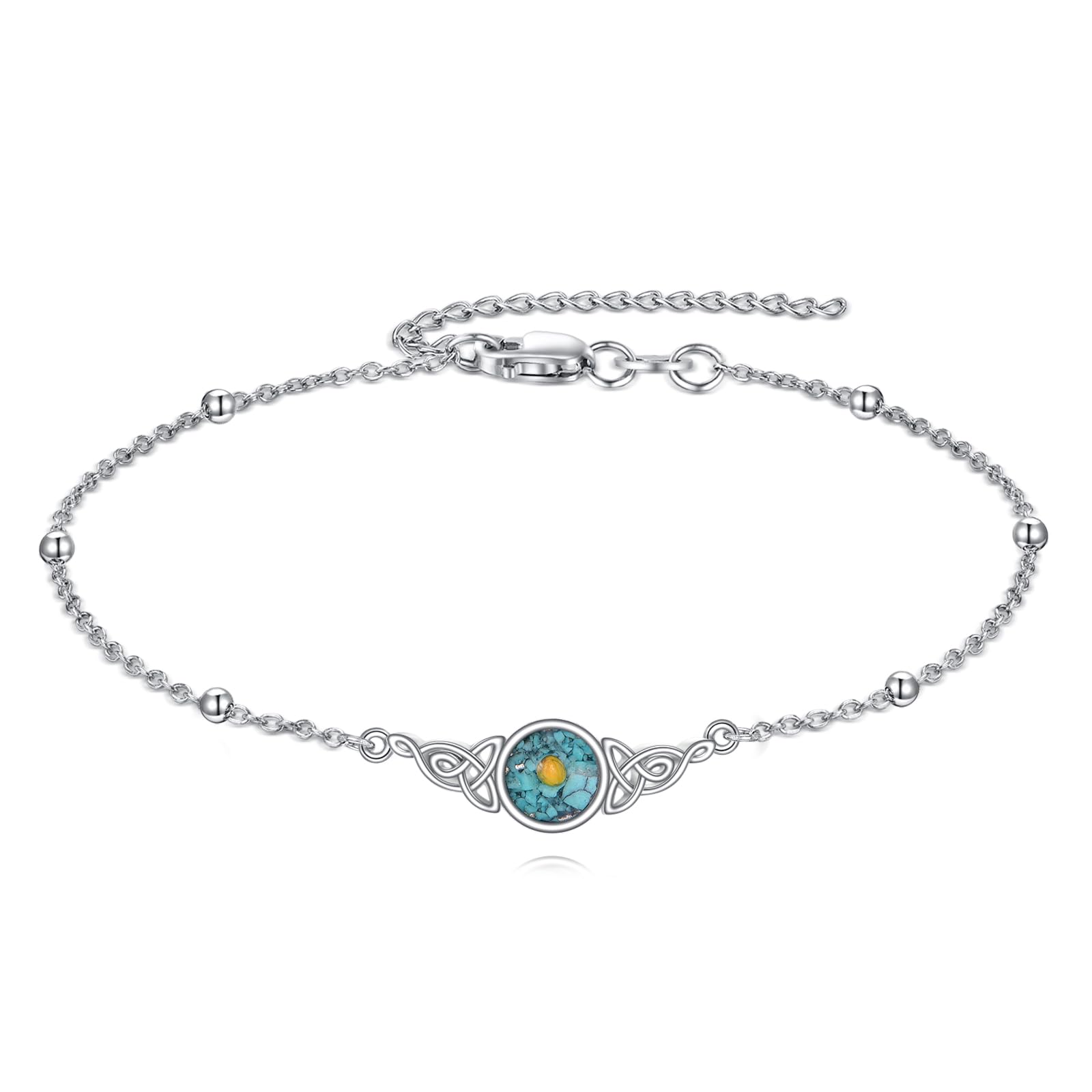 POPLYKE Sterling Silber Verstellbarer Mondstein Filigrane Armbänder Mondstein Schmuck für Frauen Geburtstagsgeschenk