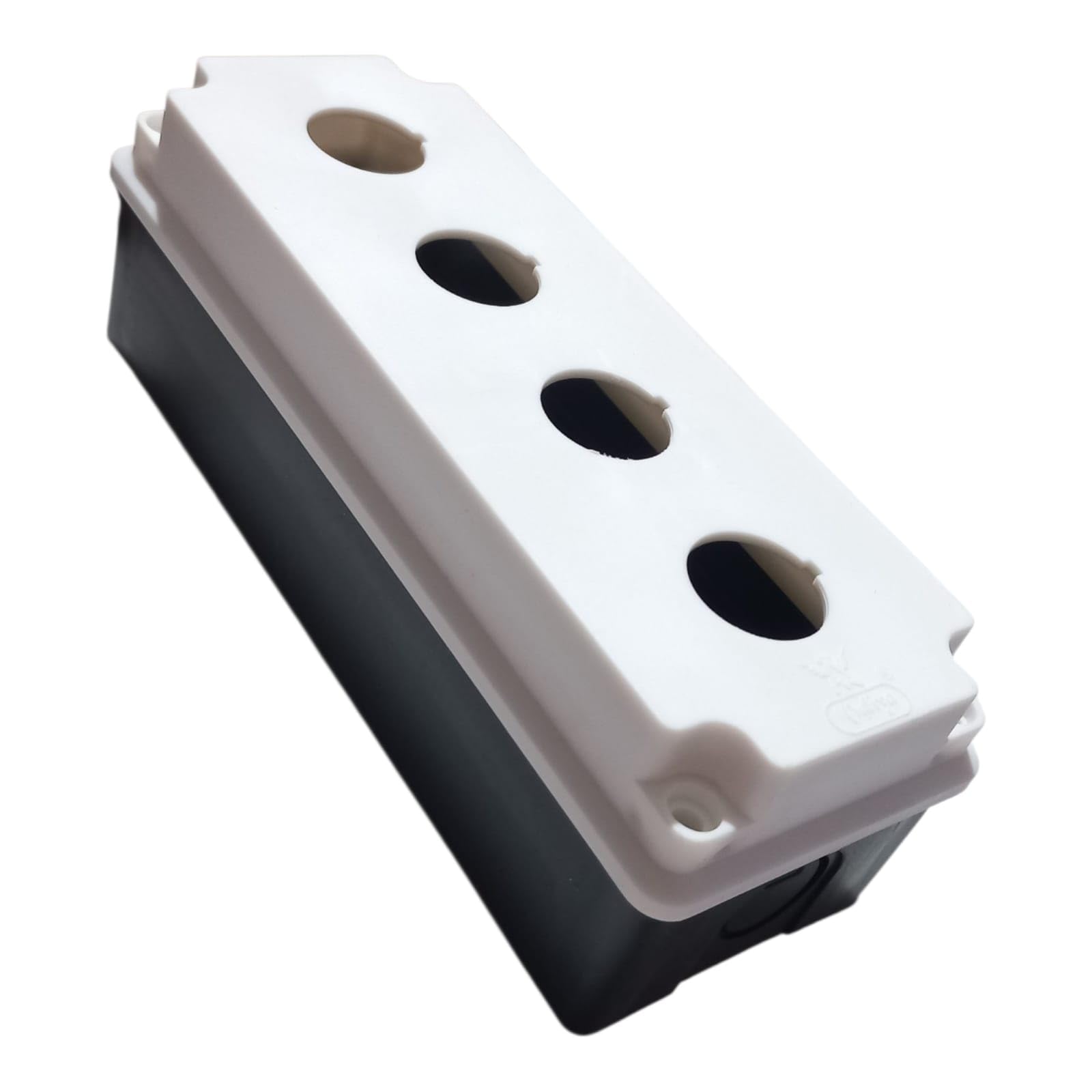 4 Way Push Button Box | 4 way Push button Control Station | PVC Enclosure Box| White and Black | 22mm 4 Holes | Panel Mount-image-41