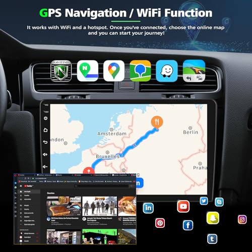 Image of Android 14 Car Stereo for Chrysler 300 2011-2014,8.4 Inch Double Din Car Radio with Carplay & Android Auto, in-Dash Navigation Radio with BT Mirror Link WiFi FM Radio & Backup Camera-2+32G