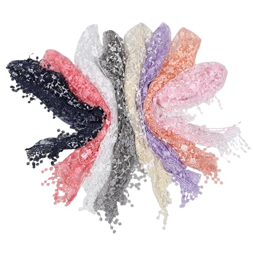 Voile de mariée en polyester léger à franges YARNOW, accessoire cheveux dentelle pour mariage, 8x