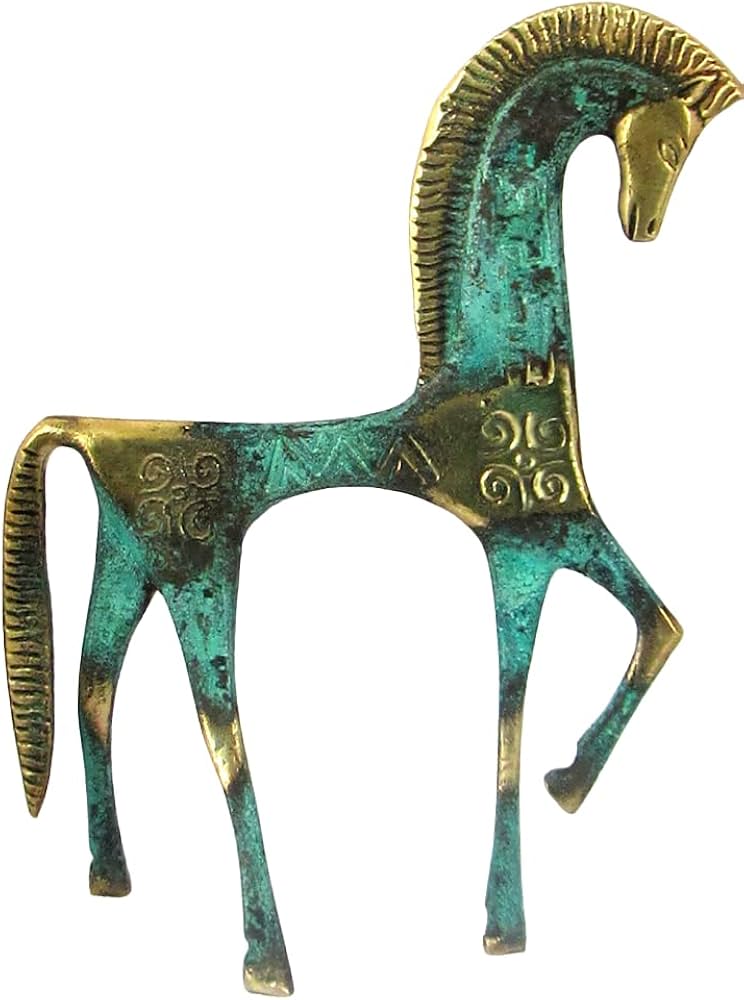 ギリシャ　ブロンズ　馬　中世　真鍮　アンティーク　コレクション　レア Amazon.co.jp: Iconsgr 古代ギリシャブロンズ博物館像 幾何学時代の馬