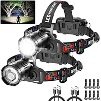 2-Pack Rechargeable LED Headlamps only .99: eDeal Info