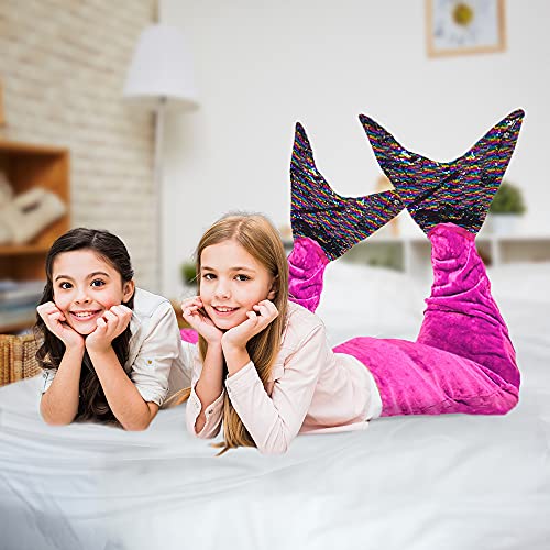 Artcreativity AC-2221 Mermaid Tail Wearable Blanket, 1Pc, Cozy Mermaid Blanket With Color Changing Sequins On One Side, Soft Throw Blanket thumb #4