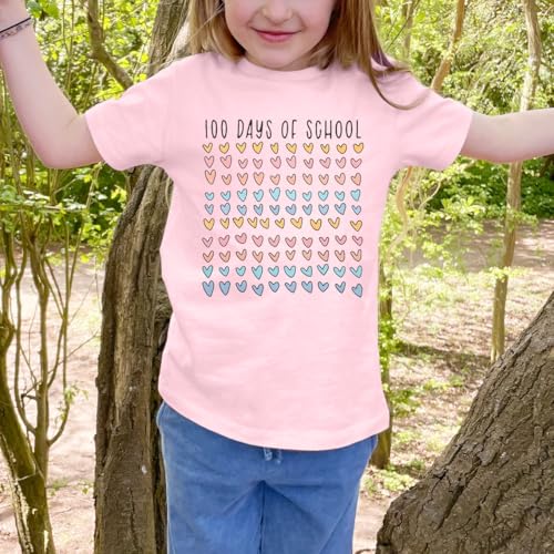 Image of BANGELY 100 Days of School Shirts for Kids Back to School Graphic Tee 100 Days Celebration Tshirt Elementary Student Gift