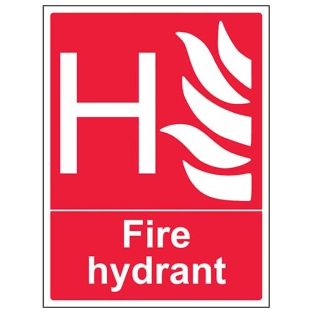 V Safety Fire Hydrant Sign - 300mm x 400mm - 1mm Rigid Plastic