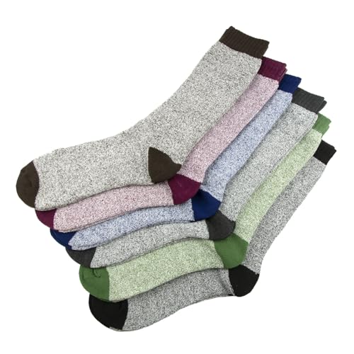 Men's Crew Marled Thermal Socks Size 10-13, 6 Pack